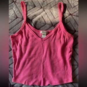 Pink Ribbed Tank Top